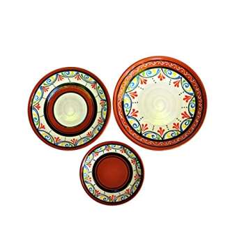 Cactus Canyon Ceramics Spanish Terracotta 5-Piece Small Tapa Plate Set, White…