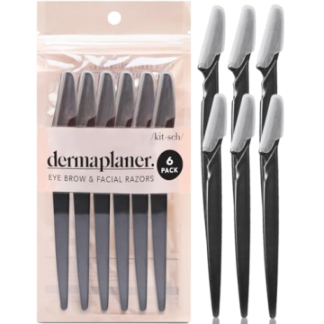 Kitsch Dermaplaning Tool - Face Razors for Women and Men, Eyebrow Trimmer and Face Shaver, Facial Ha...