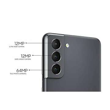 Samsung Electronics Galaxy S21 5G | Factory Unlocked Android Cell Phone | US Version Smartphone | Pro-Grade Camera, 8K Video, 64MP High Res | 128GB, Phantom Gray (SM-G991UZAAXAA)