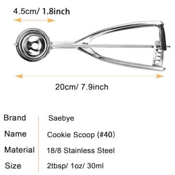 Saebye Premium Medium Cookie Scoop - Versatile Baking Tool for All Ages