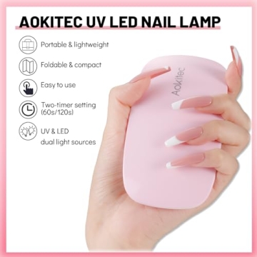 Aokitec Mini UV Nail Lamp - Portable Nail Dryer for Gel Polish