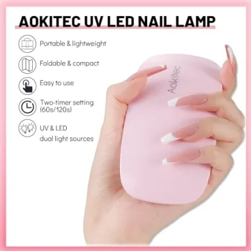 Aokitec Mini UV Nail Lamp - Portable Nail Dryer for Gel Polish