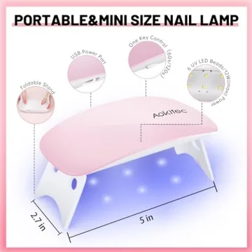 Aokitec Mini UV Nail Lamp - Portable Nail Dryer for Gel Polish