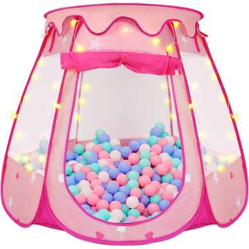 Princess Play Tent with Star Lights for Kids