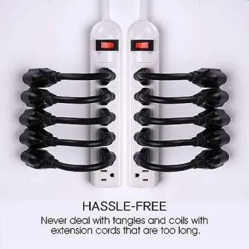 Miady Short Power Extension Cord 10-Pack 16AWG/13A