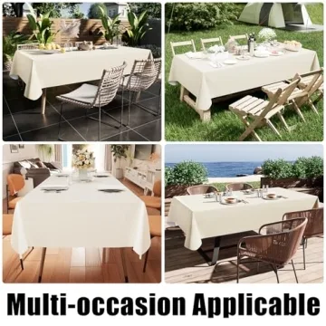 Smiry 52x70 Inch Waterproof Table Cloth - Beige