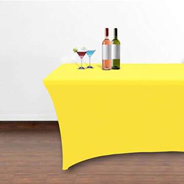 Obstal Spandex Table Cover for Events - 6ft Fitted Tablecloth