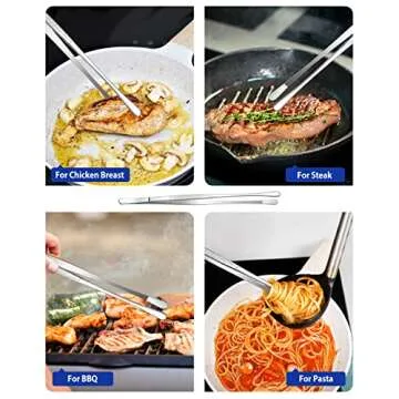 Professional Stainless Steel Tweezer Tongs for Cooking