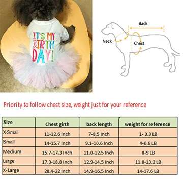 ANIAC Girl Dog Birthday Tutu Dresses Puppy Lace Skirt and Hairpin Cat Birthday Princess Dress Pet Clothes for Cats Small Dogs (Medium, White)