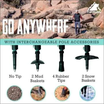 TrailBuddy Trekking Poles for Hiking and Snowshoeing