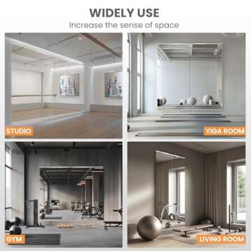 PERTETEY Home Gym Mirror - Frameless & Full Body Reflection