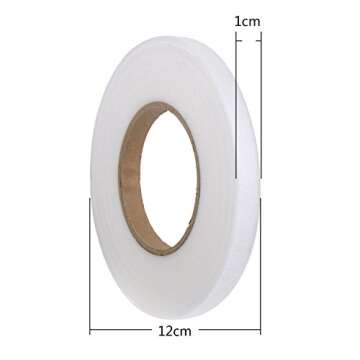 Shappy 3 Pieces 70 Yards Fabric Fusing Tape Hem Tape Adhesive Iron-on Hemming Tape Roll 10 mm, 15 mm, 20 mm Wide for Clothes