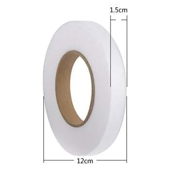 Shappy 3 Pieces 70 Yards Fabric Fusing Tape Hem Tape Adhesive Iron-on Hemming Tape Roll 10 mm, 15 mm, 20 mm Wide for Clothes
