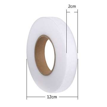 Shappy 3 Pieces 70 Yards Fabric Fusing Tape Hem Tape Adhesive Iron-on Hemming Tape Roll 10 mm, 15 mm, 20 mm Wide for Clothes