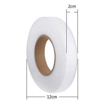 Shappy 3 Pieces 70 Yards Fabric Fusing Tape Hem Tape Adhesive Iron-on Hemming Tape Roll 10 mm, 15 mm, 20 mm Wide for Clothes