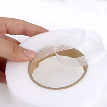 Shappy 3 Pieces 70 Yards Fabric Fusing Tape Hem Tape Adhesive Iron-on Hemming Tape Roll 10 mm, 15 mm, 20 mm Wide for Clothes