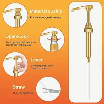 10Pcs Gold Syrup Pump Dispensers for Coffee Syrup