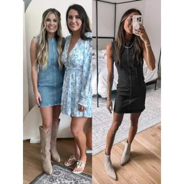 Chic Wenrine Women's Denim Mini Dress for Summer Looks