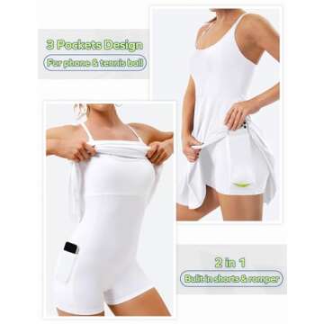 Ewedoos Tennis Dress for Women with Built-in Shorts and Bra