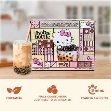 Hello Kitty Brown Sugar Boba Tea Kit for 8 Servings