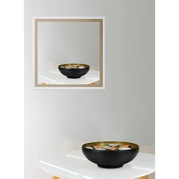 Serene Spaces Living Black & Gold Decorative Aluminum Bowl