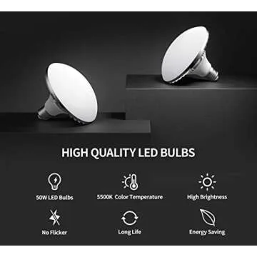 RALENO Softbox Lighting Kit, 2 x 16'' x 16'' Photography Studio Equipments with 50W / 5500K / 95 CRI LED Bulbs, Continuous Lighting System for Video Recording and Photography Shooting Model：PS080