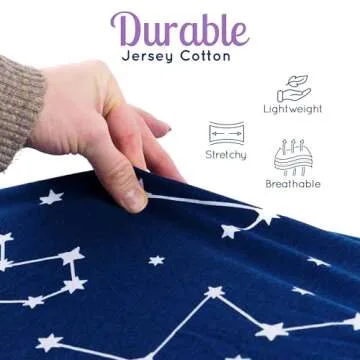 GROW WILD Changing Pad Cover 3 Pack | Soft & Stretchy Jersey Cotton | Baby Changing Table Pad Cover | Diaper Changing Pad Covers for Girls and Boys (Stars, Moon & Constellation)