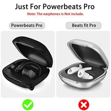 TOROTOP Case Compatible for Powerbeats Pro Case Cover,Anti-Lost & Shockproof Easy Carrying Silicone Case Accessories with Keychain and Soft Portable Storage Travel Carrying Case (Black)