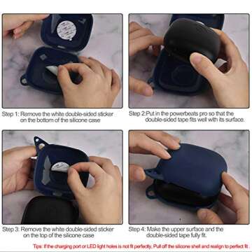 TOROTOP Case Compatible for Powerbeats Pro Case Cover,Anti-Lost & Shockproof Easy Carrying Silicone Case Accessories with Keychain and Soft Portable Storage Travel Carrying Case (Black)