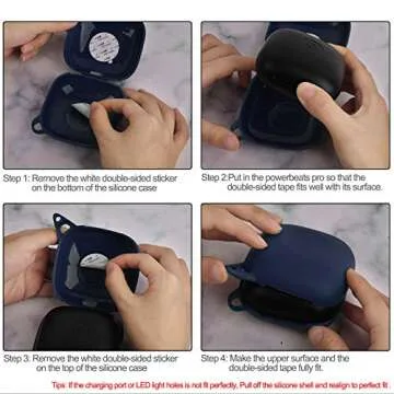 TOROTOP Case Compatible for Powerbeats Pro Case Cover,Anti-Lost & Shockproof Easy Carrying Silicone Case Accessories with Keychain and Soft Portable Storage Travel Carrying Case (Black)