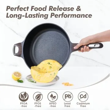 SENSARTE Nonstick Frying Pan Skillet with Lid 12 Inch
