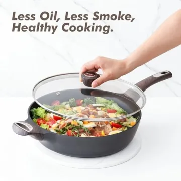 SENSARTE Nonstick Frying Pan Skillet with Lid 12 Inch