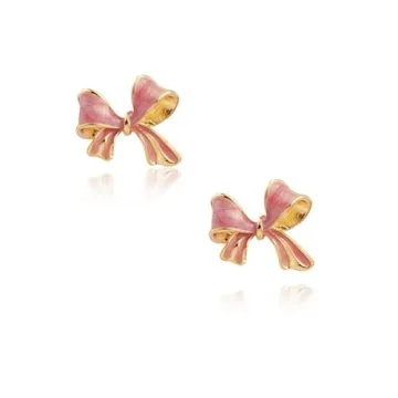 Chic Pink Bow Stud Earrings for Women