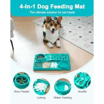 Sted Silicone Licking Snuffle Mat for Medium Large Dogs and Cats, Extra Large Slow Feeder Mat with Strong Suction, Durable Machine Washable Dog Slow Feed Food Bowl for Fast Eating, Blue