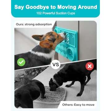 Sted Silicone Licking Snuffle Mat for Medium Large Dogs and Cats, Extra Large Slow Feeder Mat with Strong Suction, Durable Machine Washable Dog Slow Feed Food Bowl for Fast Eating, Blue