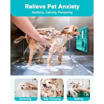 Sted Silicone Licking Snuffle Mat for Medium Large Dogs and Cats, Extra Large Slow Feeder Mat with Strong Suction, Durable Machine Washable Dog Slow Feed Food Bowl for Fast Eating, Blue