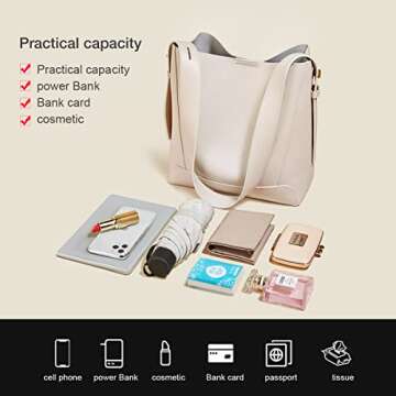 Elegant Bucket Hobo Bag for Women - Designer Leather Purse