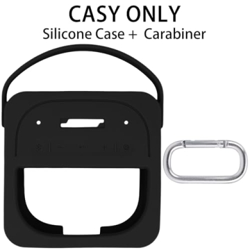 co2CREA Silicone Protective Case for Bose SoundLink Micro 2 - Travel Case with Carabiner (Black)