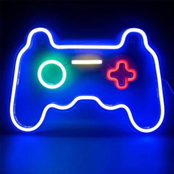 Neon Signs for Bedroom Wall Decor, Gaming Neon Lights for Game Room Decor, Game Controller USB Power...