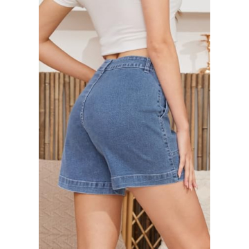 Stylish Metietila High Waisted Denim Shorts for Women