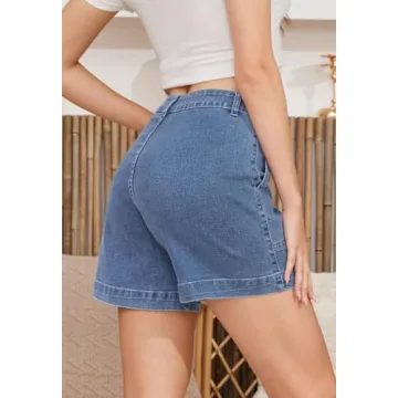 Stylish Metietila High Waisted Denim Shorts for Women