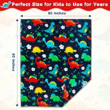 Lukeight Toddler Blanket for Boys and Girls, Plush Thick Kids Baby Blanket for Crib Stroller, Birthday Gifts for Teens (Dinosaur, 50x60 Inches)