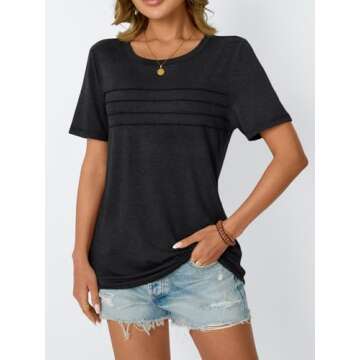 Elevate Your Style with AUTOMET Women's Trendy Summer Short Sleeve T-Shirts