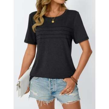 AUTOMET Women's Trendy Summer Short Sleeve T-Shirts