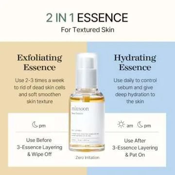 mixsoon Bean Essence Exfoliating Hydrating Korean Skin Care Glass skin Hyaluronic Acid Serum (1.01 Fl Oz([Pack of 1))