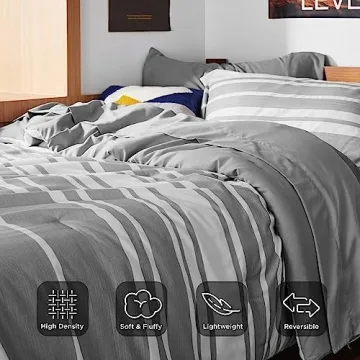 Bedsure Twin XL Comforter Set Soft Luxurious Grey Bedding