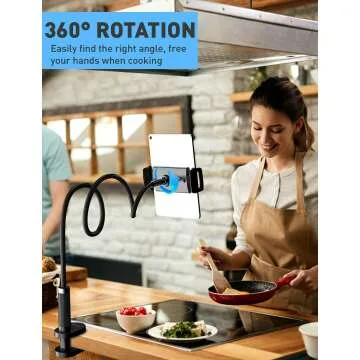 Adjustable Gooseneck Tablet Holder for All Devices