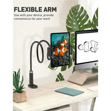 Adjustable Gooseneck Tablet Holder for All Devices