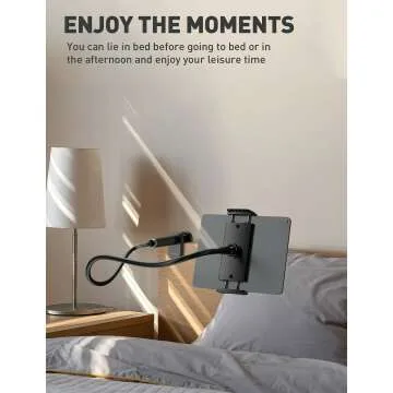 Adjustable Gooseneck Tablet Holder for All Devices