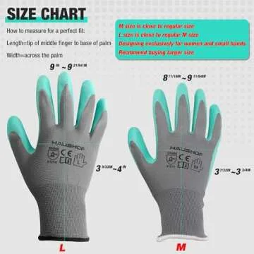 HAUSHOF 6 Pairs Garden Gloves for Women, Nitrile Coated Working Gloves, for Gardening, Restoration Work, Medium, Pink & Green, M